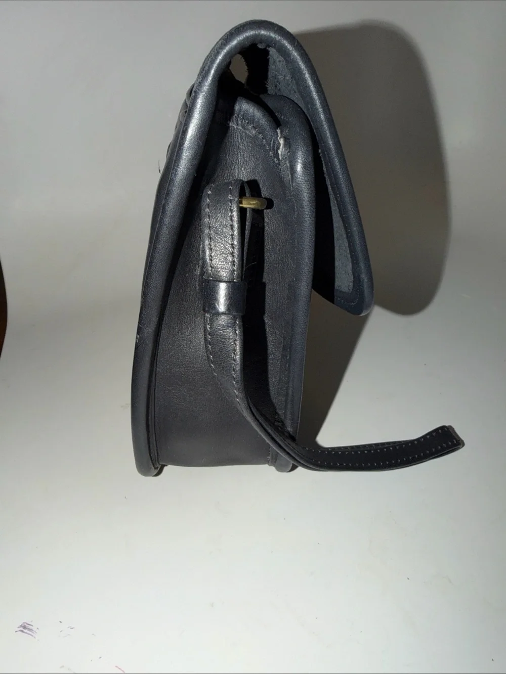 Coach Black Leather Wristlet Clutch with Brass Turnlock #9832